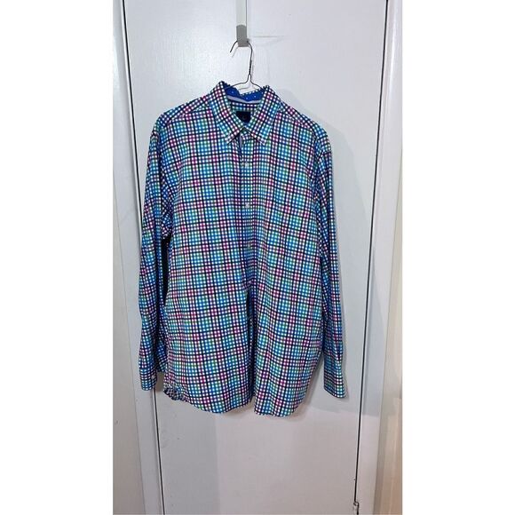 1930 TAILORBYRD COLLECTION MENS CHECKED BUTTON DOWN MENS SZ L - Picture 2 of 12